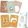 Pesutei Milestone Baby - 50 pietre miliari e biglietti mensili per bambini, 1-12 mesi, per neonati, primo anno, per baby shower, regali per neonati