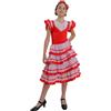 Carnavalife Vestito Flamenco Bambina per Costume Flamenco Sevillana Neonata e Ragazza, Abiti Sevilliani per Bambina con Design a Pois, 1-14 anni (Rosso/Bianco, 6 anni)