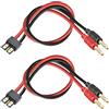 WOODGUILIN TRX maschio a spina a banana da 4 mm, connettore TRX con cavo di ricarica da 30 cm, 12 AWG per elicotteri RC, quad-rotore aereo connettore batteria (2 plug-in TRX)