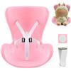 JINJUMEI Seggiolino Auto per Bambole, Auto Sedile per Bambole di Peluche, Bambole have a seat, Seggiolino di Sicurezza in Plastica Rosa per Esporre Bambole da 10-17cm