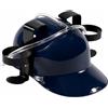 MIJOMA Casco per bere a mani libere con fattore di divertimento - Casco per bevande per feste, festival e carnevale - Supporto regolabile per lattine e bottiglie - Divertente gadget per feste (blu)