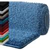 casa pura Tappeto da bagno a pelo lungo, modello Sky Soft, morbido, effetto shaggy, antiscivolo, lavabile, privo di sostanze nocive, 16 colori in 6 dimensioni (60 x 50 cm, azzurro)