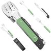 ROXON S601 14 6 in 1 MBT3 Set di utensili pieghevoli per grigliare Forchetta, spatola, coltello per grigliare, pinze, apribottiglie per barbecue e campeggio (Verde)