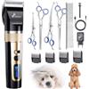 Gimars 6-in-1 Tosatrice Silenziosa per Cani Professionale, Rasoio per Cani 7000 RPM, Kit Toelettatura Animale Domestico Senza Fili, Tosatore Elettrica per Gatti Pelo Lungo Ricaricabile USB, Oro