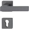 Hoppe Maniglia Austin 2 maniglie per porta su rosetta PZ, TS 37-42 mm, in alluminio, colore: nero sabbia