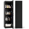 COSTWAY Armadietto Alto 150 cm, Mobile da Terra Indipendente a 4 Ripiani con Porta, Credenza Stretta per Sala da Pranzo, Cucina, Ripostiglio, Soggiorno e Bagno, 40 x 37,5 x 150 cm (Nero)