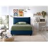 EVERGREENWEB MATERASSI & BEDS EVERGREENWEB Letto una Piazza e Mezza con Contenitore 120x195 cm, Elegante Struttura Letto Imbottita per Adulti e Ragazzi, Rete a doghe in Legno Inclusa, Moderna Testiera Rivestimento SFODERABILE Blu