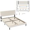 UISEBRT Letto imbottito 160 x 200 cm - Telaio letto con bottoni, struttura per letto a piattaforma con testiera imbottita in velluto, supporto doghe in legno, letto matrimoniale per adulti, design
