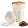 Lrocotanc Tazza Termica da Caffè To Go - Thermos In Acciaio Inox 450ml - Tazza Caffè da Viaggio - Travel Mug - Bicchiere Isolante Sottovuoto a Prova di Perdite con Coperchio - Coffee Mug (Bianco)