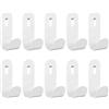 MUWINC Ganci Pannello Forato - 10 Pezzi Ganci Porta Attrezzi, Per Appendere Oggetti in Ripostigli, Cucine, Bagni, Ecc.(Bianco, A Forma Di J)