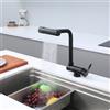 SJQKA rubinetto pieghevole nero,Rubinetto Cucina Abbattibile Sottofinestra,rubinetto Cucina Pieghevole 4 Modalità Di Scarico Dell'acqua,miscelatore Sottofinestra Cucina Rubinetti Da Cucina (nero)