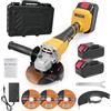 Vislone Smerigliatrice angolare da 21 V 125 mm, motore brushless, strumento di rettifica elettrico multifunzionale con 3 dischi da taglio da 5 pollici, 2 tagliatrici a batteria al litio