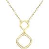 Sofia Milani - Collana da Donna in Argento 925 - Placcata in Oro con Pietra Zircone - Ciondolo a Cerchio - N0555