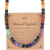 JSDDE Collana da uomo con perle 7 chakra, gemma 6 mm, chakra, collana con perle Heishi, pietre e cristalli naturali, per donna, uomo, yoga, gioielli amuleto, protezione portafortuna regalo di