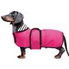 Morezi Impermeabile per cani MOREZI, foro collo e cintura in vita, taglia regolabile, facile da indossare e da togliere, adatto a cani bassotti di piccola e media taglia-Rosa-XL
