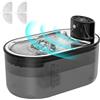TOMXCUTE 3.0L Fontana per gatti a batteria senza fili con sensore di movimento, batteria ricaricabile da 5000mAh Controlli rimovibili - Nero P9