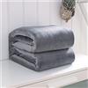 ENEN Plaid in Pile Tinta Unita Coperta Coperta Calda Plaid in Pile di Flanella Microfibra Letto Matrimoniale e Divano in Microfibra per Ultra Morbida & Comfort (180x200cm,Grigio Scuro)