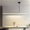 XIANHE LED Lampadario a Sospensione Lampada da Tavolo da Pranzo Moderna Semplice Lineare Cucina Lampada a Sospensione Dimmerabile in Altezza Regolabile per Sala da Pranzo Soggiorno Ufficio(Black,150cm)