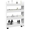 Gecheer Carrello Portaoggetti Stretto a 4 Livelli in Truciolato,Carrellino,Carrello da Cucina con Ruote,Carrello portaoggetti,Carrello Cucina Credenza,Carrello su Ruote,Carrello di Servizio,P855259