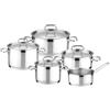 Tescoma 725009 Home Profi Batteria Pentole, 9 Pezzi: 2 casseruole, 2 pentole, 1 casseruola a un manico e 4 coperchi, acciaio inossidabile, adatti a tutti i piani cottura