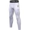Ruowuhen Leggings Sportivi Uomo Pantaloni a Compressione con Tasche, Asciugatura Rapida Calzamaglia Baselayer for Gym Jogging Running Palestra Bianco XL