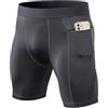 Ruowuhen Pantaloncini da Corsa Uomo Asciugatura Rapida con Tasche, Sportivo Leggings Pantaloncini Compressione per Running Fitness Jogging Palestra Grigio XL