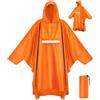 VOBUKE Poncho Impermeabile Riutilizzabile con Cappuccio e Riflettore per Adulti Unisex Portatile per Trekking, Campeggio e Pesca