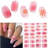 DUKASOU Unghie Gel Adesive UV - 28 Pcs Fiori Smalto Adesivo per Unghie Adesivi Unghie Gel Nail Stickers Full Wraps Lampada UV/LED Adesivi per Unghie