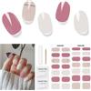 DUKASOU Unghie Gel Adesive UV - 28 Pcs Smalto Adesivo per Unghie Adesivi Unghie Gel Nail Stickers Full Wraps Lampada UV/LED Adesivi per Unghie in Gel Curati Con Lima per Unghie e Stick