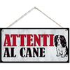 CARISPIBET Attenzione al cane! Cartelli di avvertimento per la casa targa per el giardino cartello per la porta di casa, cartelli per esterni 15 x 30 cm