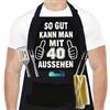 ZMDMAH Grembiule Uomo 40 Anni - Regalo Divertente Compleanno, Grembiule Barbecue Impermeabile con 3 Tasche, Regolabile per Cucina e Griglia