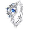 KUNSIR 925 Anelli in Argento Sterling per le Donne Cubic Zirconia Anelli Anello di Fidanzamento Anelli di Personalità R1