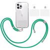 TBOC Pack: Cordino Catenella Laccio Strap Porta Cover [Verde] + 2 toppe di fissaggio aggiuntive Telefono Cellulare Collo - Tracolla Catenina cordini Phone Cellulari Telefoni Universale Laccetti