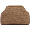 HomKuch Borsa della frizione della paglia per le donne, Cloud Dumpling Pouch Borsa della spiaggia di estate