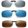 WiDream 3 Pcs O-cchiali da S-ole Polarizzati Clip, Clip Unisex Polarizzata Su Occhiali da Sole, UV400 Occhiali da Sole Polarizzati Clip-on, per l'Esterno, La Guida, La Pesca, Il Ciclismo
