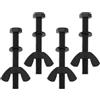 EMSea 4 Pezzi Bobina Asta Bullone In Nylon Compatibile Con XP Deus Underground Metal Detector M6x50mm Con Rondella M6 E Dado Ad Alette In Nylon M6 Nero