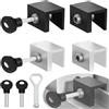 WISIRENT 4 Pezzi Blocco Finestra Scorrevole WISIRENT, 10mm Serratura per Finestra Scorrevole Adjustable Sliding Window Door Lock, Ferma Finestra Scorrevole con Chiave Finestra Scorrevole Serratura per Cucina