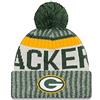 New Era NFL Sideline Pompon Knit bay Packers Beanie, Verde, Taglia Unica