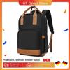 KONO Zaino per laptop impermeabile da DONNA con scomparto per laptop da 15,6 pollici Connettore per cuffie ergonomico Ideale per la scuola e i viaggi - Black