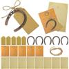 Sxutop Set di 5 Portafortuna a Forma di Ferro di Cavallo con Etichetta in Carta Kraft, Carta Intestata Buste e Adesivi per Sigilli in Ceralacca Vintage Ferro di Cavallo Bomboniere per Feste e Nozze
