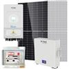 V-TAC SOLAR KIT FOTOVOLTAICO 6,16KW MONOFASE TIER1 INVERTER DEYE V-TAC 6KW ACCUMULO 5,12KW VT-440KIT-616-6-1X5-LEDKIT440T-6-5-GREY