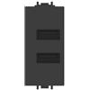 ECOVA DOPPIA PRESA CARICABATTERIA USB A 5V 2,4 NERO VP42 COMPATIBILE VIMAR PLANA VP42-MN-ECO27210