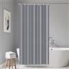 LUKDUNG Tenda da bagno in poliestere, 100 x 200 cm, anti muffa per bagno, tenda da doccia in tessuto, impermeabile, lavabile, con 7 ganci, grigio chiaro