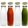 mikken 4 bottiglie di vetro da 500 ml con 8 coperchi con etichette