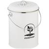 Relaxdays Pattumiera Cucina per Umido, Cestino Organico 5,5 L, Secchio Rifiuti Compost, Filtri Antiodore, Ferro, Bianco