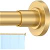 CorkLatta Asta per tenda da doccia da 80 a 200 cm, diametro 2,5 cm, regolabile, con molla dorata, in acciaio inox, facile da installare, non arrugginisce