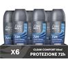 Dove Men + Care Dove Men+Care Deodorante Roll On Advanced Care Clean Comfort, Deodorante Uomo Antitraspirante Senza Alcol, con 1/4 di Crema Idratante, Protezione Fino a 72 Ore, 6 Pezzi da 50 ml