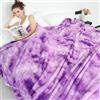 obinsm Coperta in pile accogliente, morbida e leggera, calda coperta viola autunnale per divano, letto, campeggio, viaggi, picnic, coperta per esterni, biancheria da letto, bambini, ragazzi, ragazze, adulti,