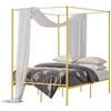 VEVOR Struttura per Letto a Baldacchino Matrimoniale, Letto in Metallo con Testiera Minimalista, Robusto Supporto a Doghe in Acciaio Rotondo, Non Necessita di Materasso a Molle, Oro