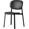 Connubia, sedia ZERO. Colore NERO, polipropilene riciclato 100%